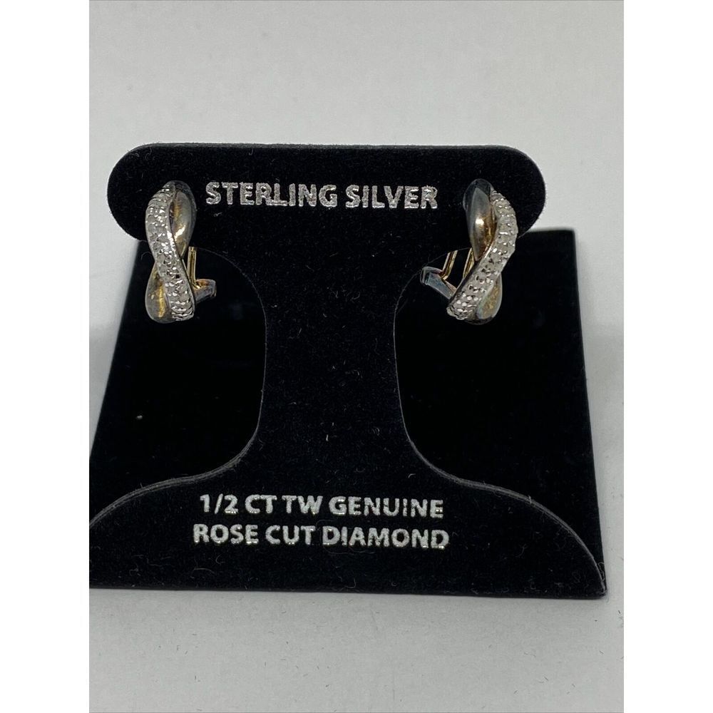 Victoria Townsend MCE12254 Diamond Hoop Earrings (1/2 Ct. T.w.) MSRP $200 JW5